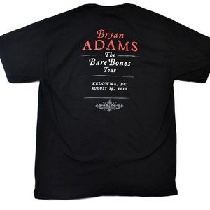 Bryan Adams Mens The Bare Bones Tour Kelwona, BC August 19, 2010 Shirt New
